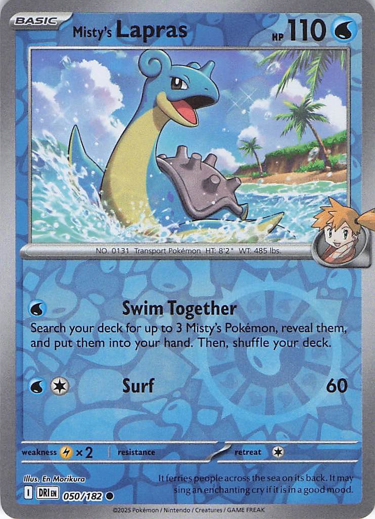Pokemon TCG - Misty's Lapras 050/182 Destined Rivals Reverse Holo NM