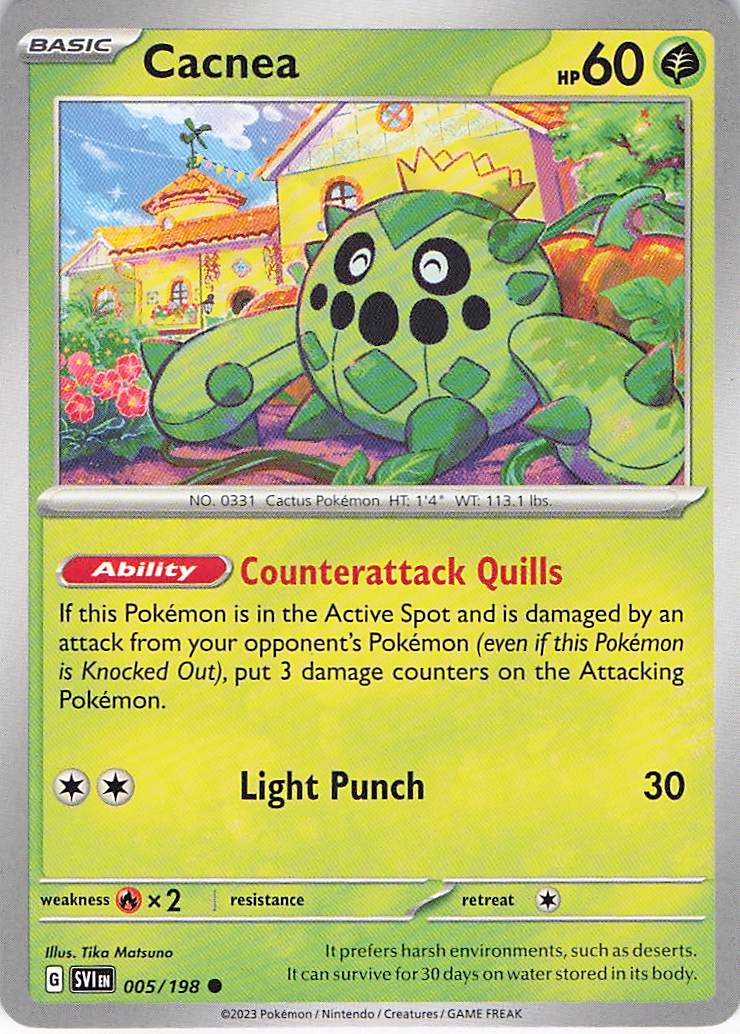 Pokemon TCG - Cacnea 005/198 Scarlet & Violet NM