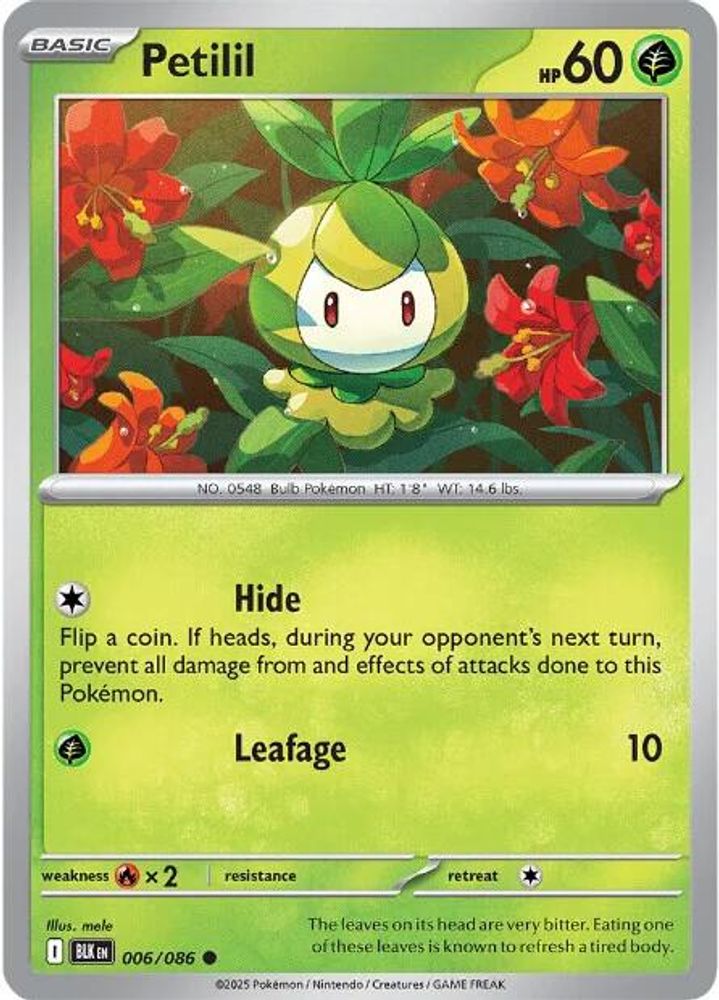 Pokemon TCG - Petilil 006/086 Black Bolt NM