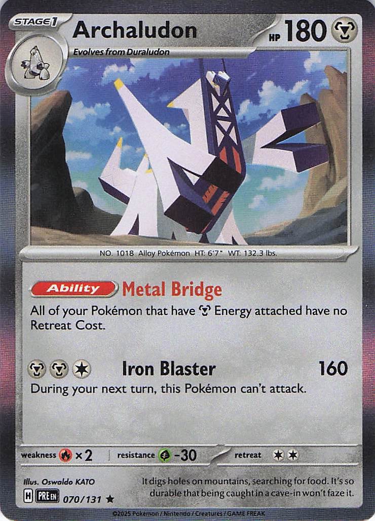 Pokemon TCG - Archaludon 070/131 Holo Prismatic Evolutions NM