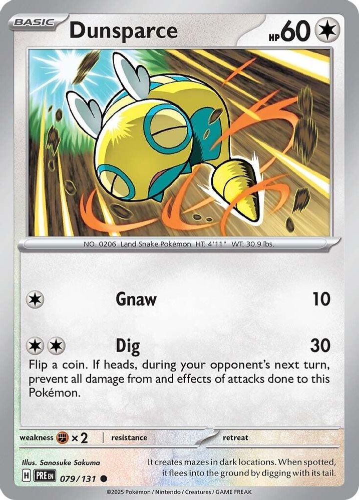 Pokemon TCG - Dunsparce 079/131 Prismatic Evolutions NM