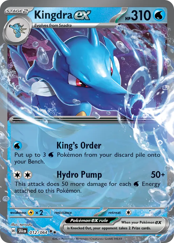 Kingdra ex 012/064 Double Rare Shrouded Fable Pokemon NM