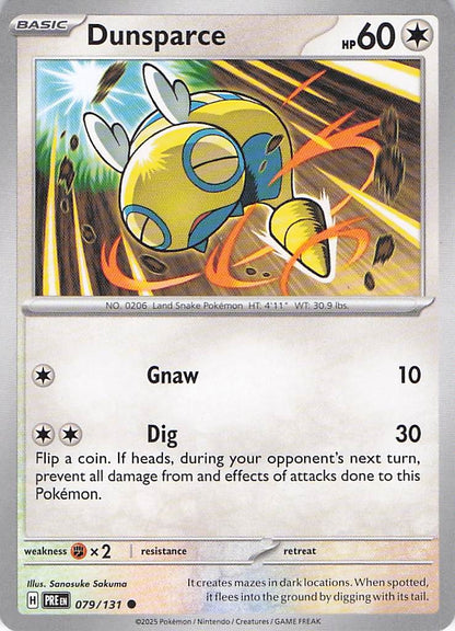 Pokemon TCG - Dunsparce 079/131 Prismatic Evolutions NM