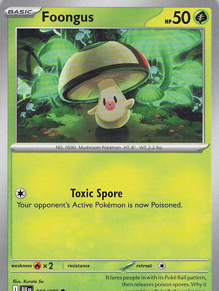 Pokemon TCG - Foongus 010/086 Black Bolt NM