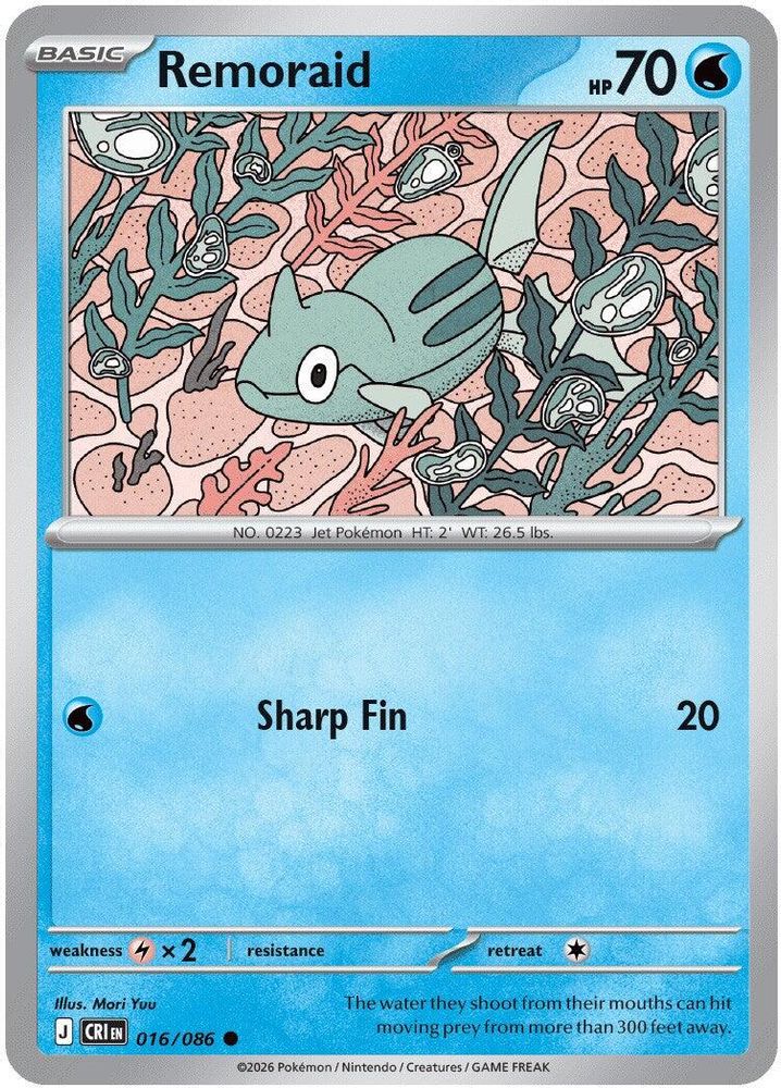 Pokemon TCG - Remoraid 016/086 Chaos Rising NM