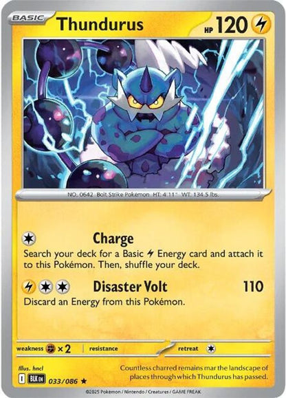 Pokemon TCG - Thundurus 033/086 Holo Black Bolt NM