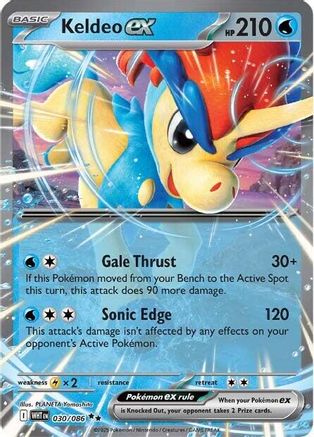 Keldeo ex 030/086 Holo Double Rare White Flare Pokemon Near Mint
