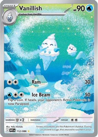 Vanillish 112/086 Holo Illustration Rare White Flare Pokemon Near Mint