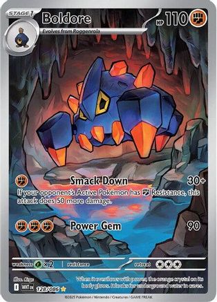 Boldore 128/086 Illustration Rare White Flare Pokemon Near Mint