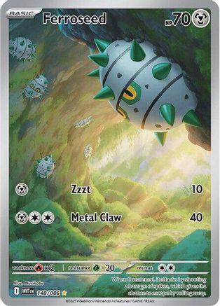 Ferroseed 148/086 Illustration Rare White Flare Pokemon Near Mint