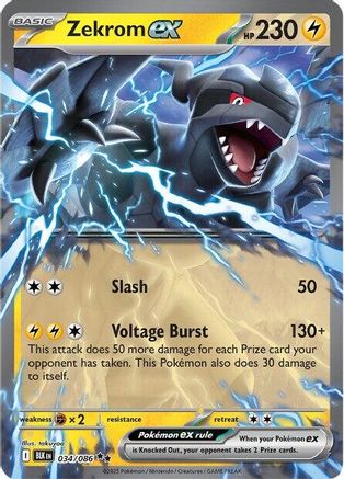Zekrom ex 034/086 Holo Double Rare Black Bolt Pokemon Near Mint