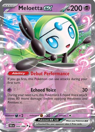 Meloetta ex 044/086 Holo Double Rare Black Bolt Pokemon Near Mint