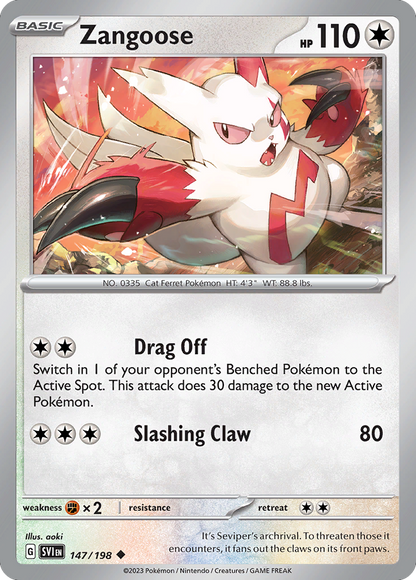 Pokemon TCG - Zangoose 147/198 Scarlet & Violet NM