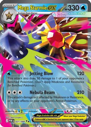 Mega Starmie ex 021/088 Double Rare Perfect Order Pokemon Near Mint