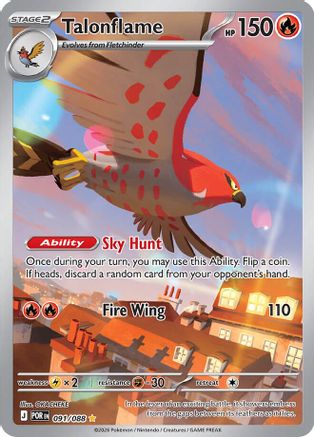 Talonflame 091/088 Holo Illustration Rare Perfect Order Pokemon Near Mint