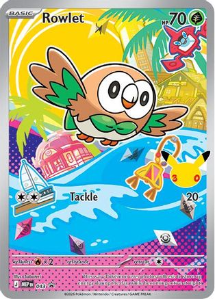 Rowlet 043 Holo Promo ME: Mega Evolution Promo Pokemon Near Mint