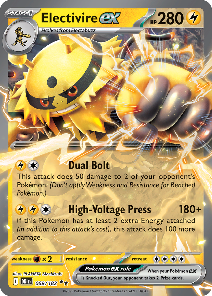 Electivire ex 069/182 Double Rare Destined Rivals Pokemon Near Mint