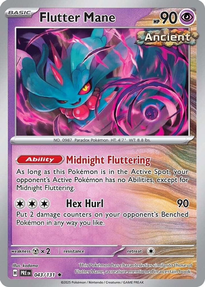 Pokemon TCG - Flutter Mane 043/131 Holo Prismatic Evolutions NM
