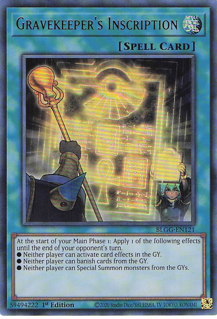 Gravekeeper's Inscription BLGG-EN121 Yu-Gi-Oh 1st Edition NM