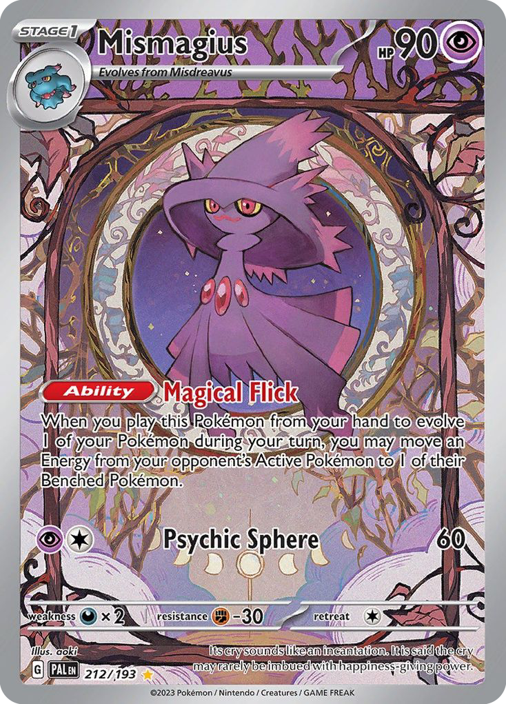 Mismagius 212/193 Illustration Rare Paldea Evolved Pokemon Holo NM