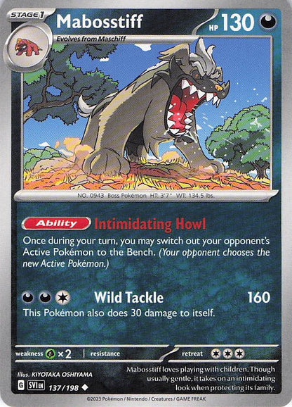 Pokemon TCG - Mabosstiff 137/198 Scarlet & Violet NM