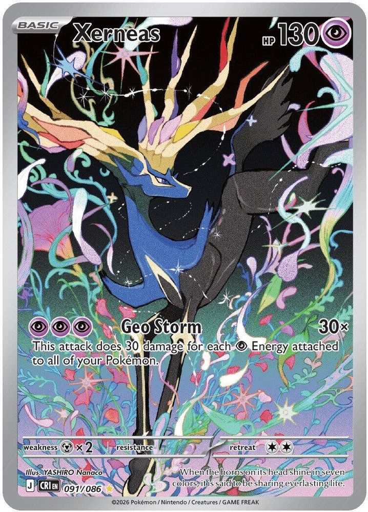 Xerneas 091/086 Illustration Rare Chaos Rising Pokemon Near Mint