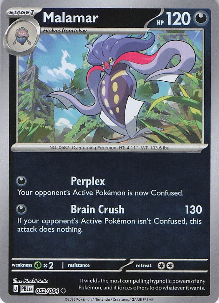 Pokemon TCG - Malamar 052/084 Pitch Black Reverse Holo NM