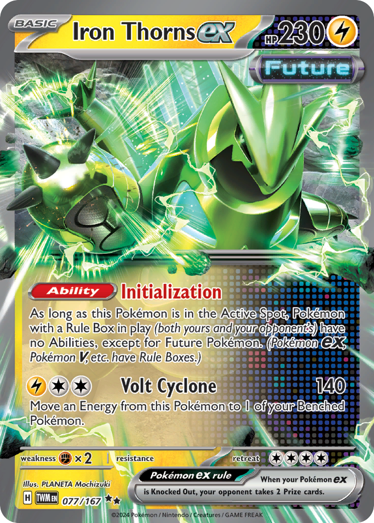Iron Thorns ex 077/167 Double Rare Twilight Masquerade Pokemon Near Mint