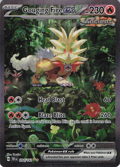 Gouging Fire ex 204/162 Temporal Forces Pokemon NM