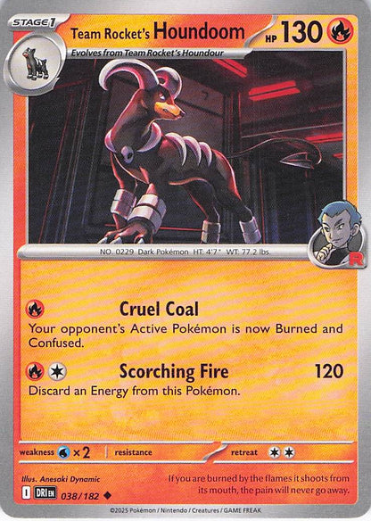 Pokemon TCG - Team Rocket's Houndoom 038/182 Destined Rivals NM