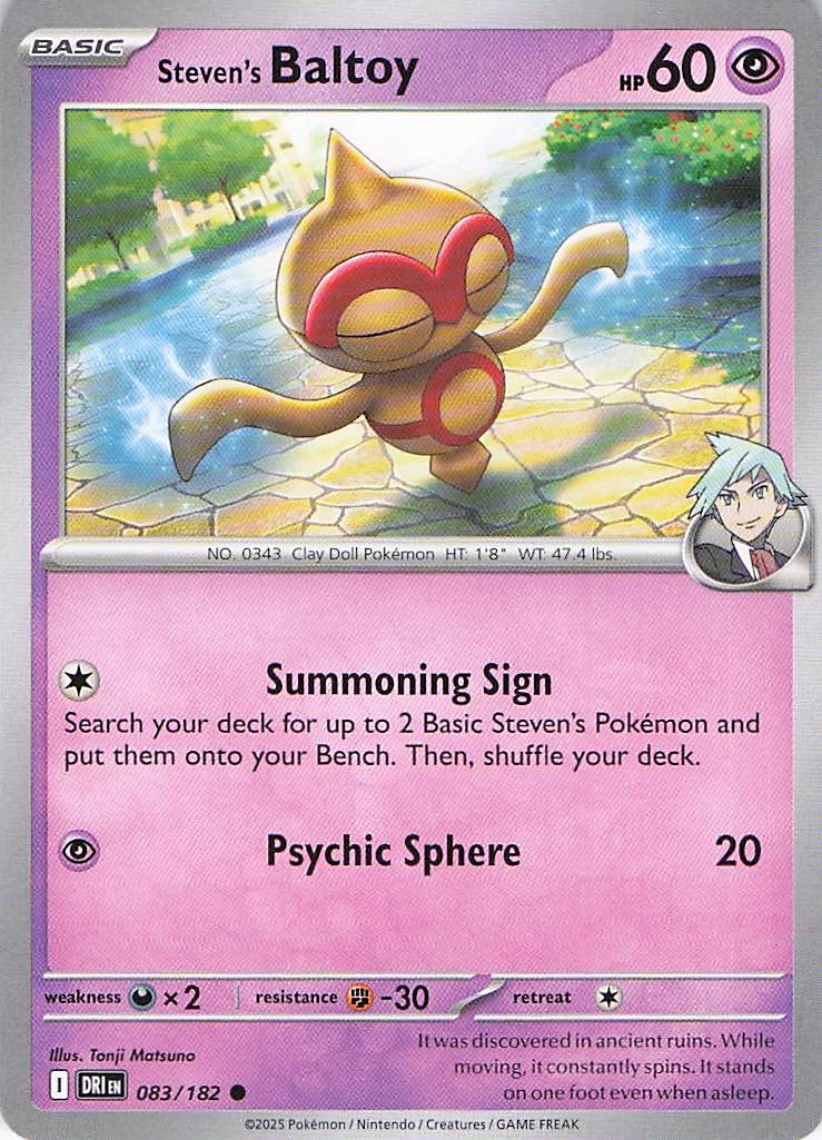 Pokemon TCG - Steven's Baltoy 083/182 Destined Rivals NM