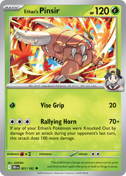 Pokemon TCG - Ethan's Pinsir 001/182 Destined Rivals NM