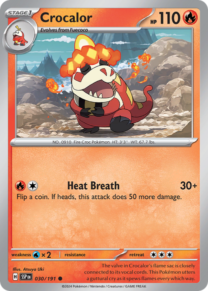 Pokemon TCG - Crocalor 030/191 Surging Sparks Reverse Holo NM