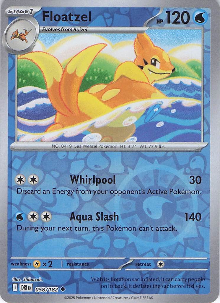 Pokemon TCG - Floatzel 058/182 Destined Rivals Reverse Holo NM