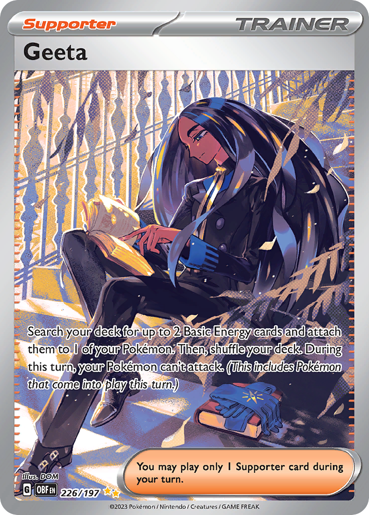 Geeta 226/197 Special Illustration Rare Obsidian Flames Pokemon NM