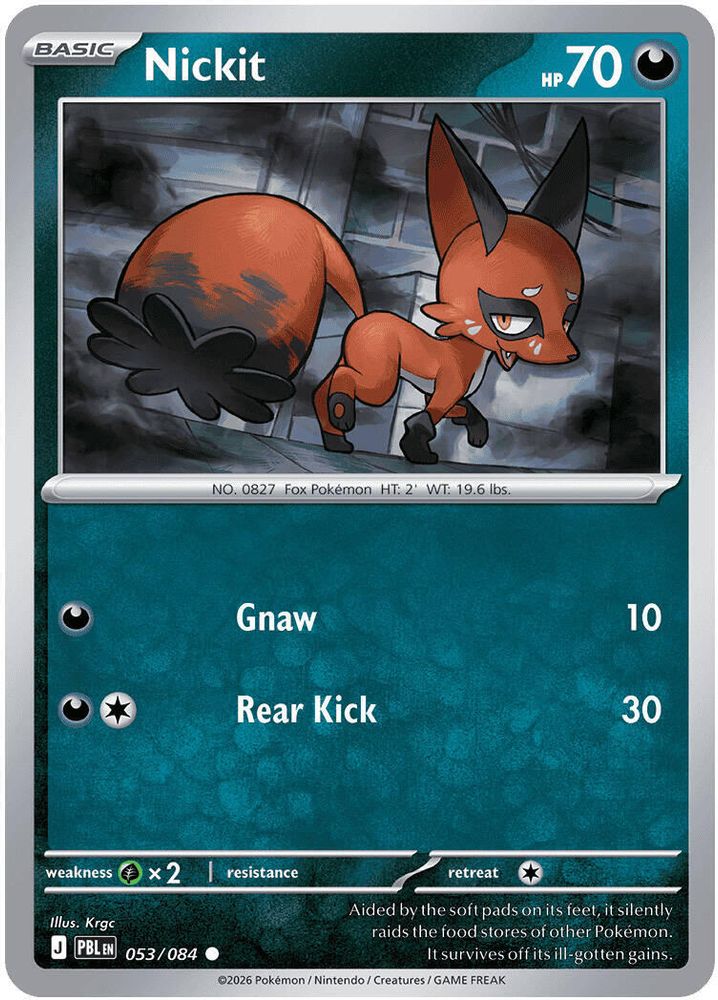 Pokemon TCG - Nickit 053/084 Pitch Black NM