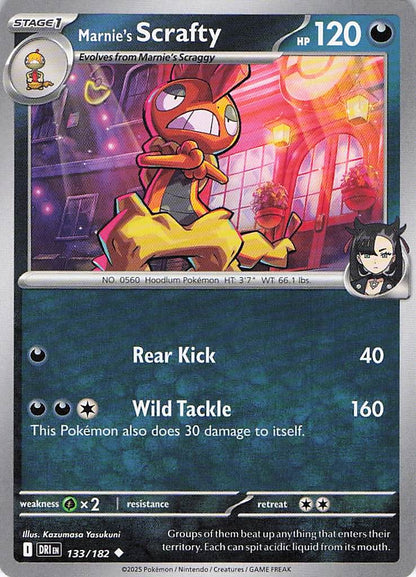 Pokemon TCG - Marnie's Scrafty 133/182 Destined Rivals NM