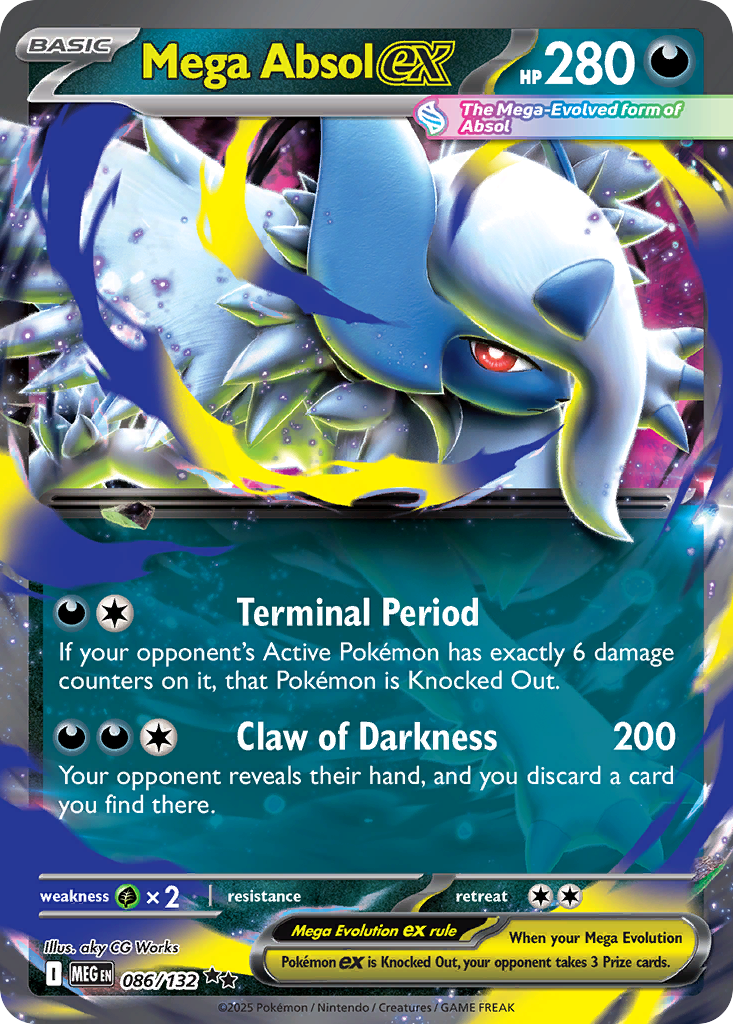 Mega Absol ex 086/132 Double Rare Mega Evolution Pokemon Near Mint