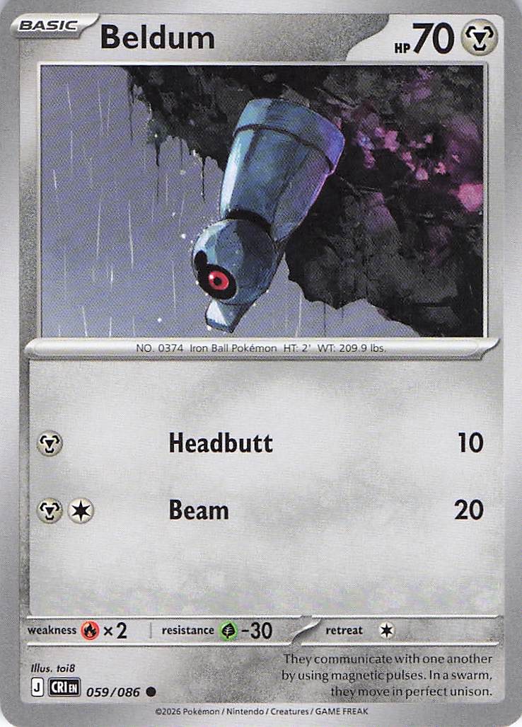 Pokemon TCG - Beldum 059/086 Chaos Rising NM