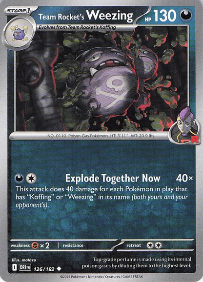 Pokemon TCG - Team Rocket's Weezing 126/182 Destined Rivals NM