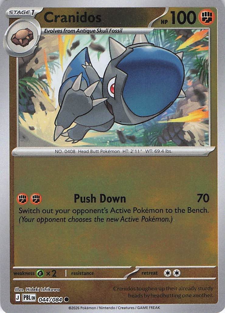 Pokemon TCG - Cranidos 044/084 Pitch Black Reverse Holo NM