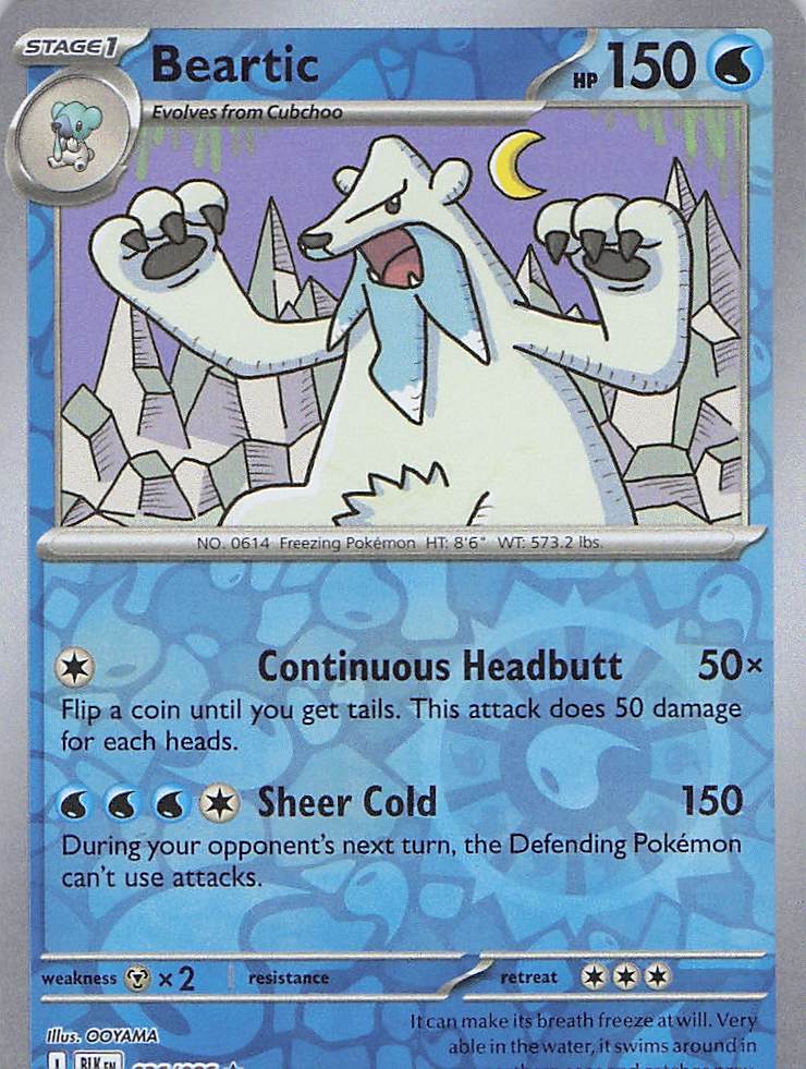 Pokemon TCG - Beartic 026/086 Black Bolt Reverse Holo NM