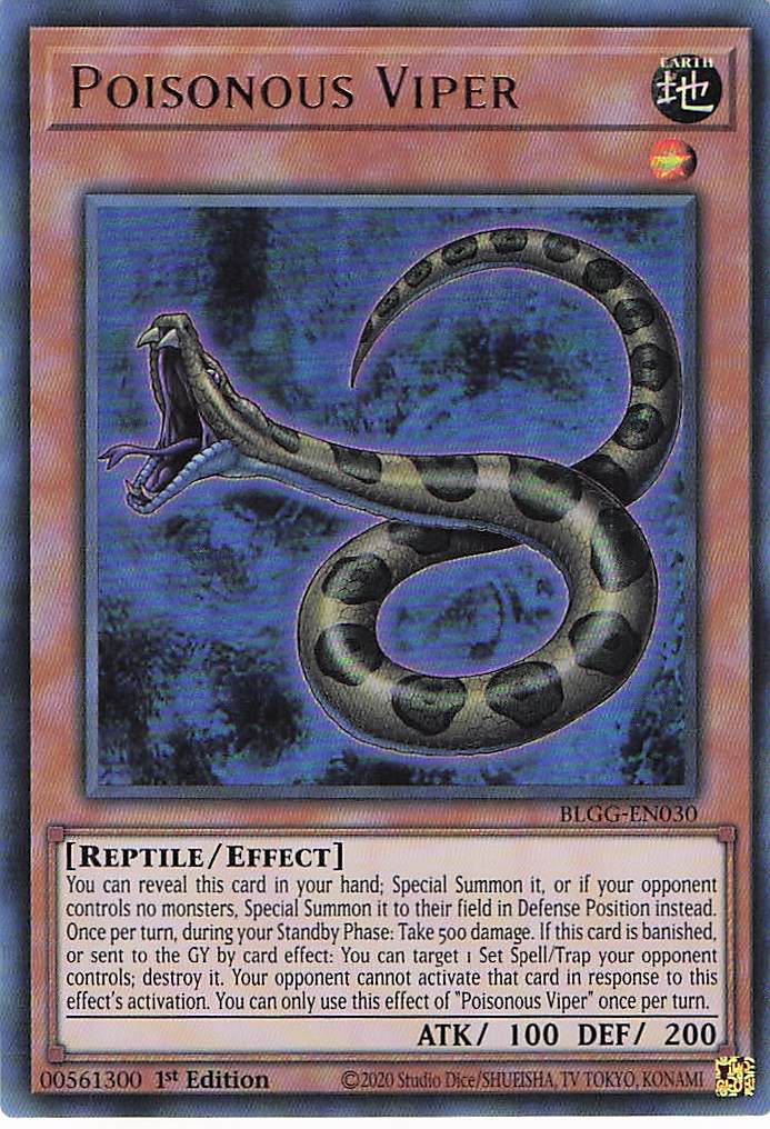 Poisonous Viper BLGG-EN030 Yu-Gi-Oh 1st Edition NM