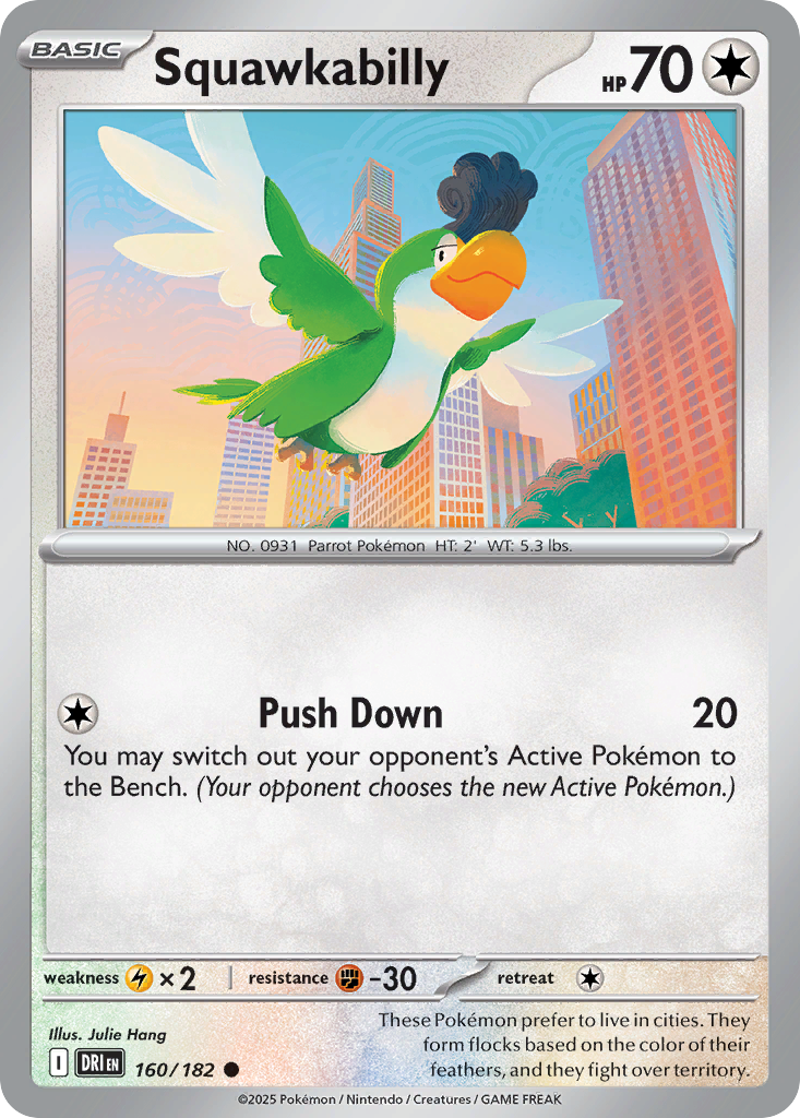Pokemon TCG - Squawkabilly 160/182 Destined Rivals NM