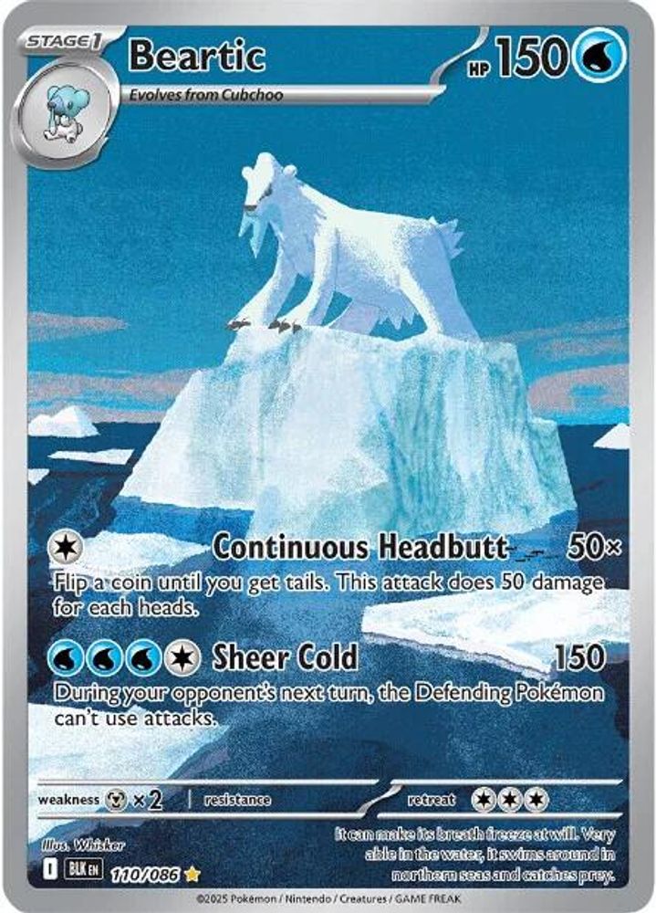 Beartic 110/086 Holo Illustration Rare Black Bolt Pokemon NM