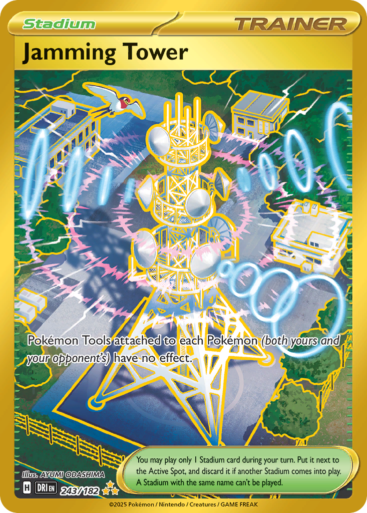 Jamming Tower 243/182 Hyper Rare Destined Rivals Pokemon NM