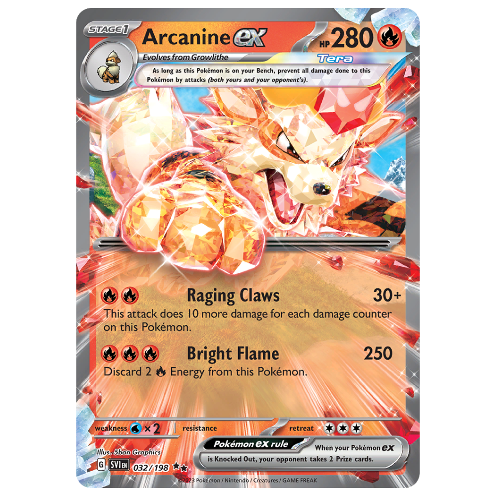 Pokemon TCG - Arcanine EX 032/198 - Double Rare NM/M [Scarlet and Violet]