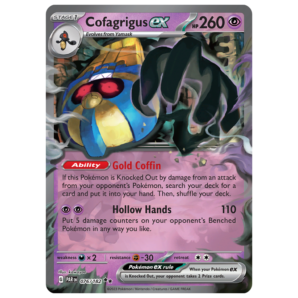 Pokemon TCG - Cofagrigus EX 076/182 - Double Rare NM/M [Paradox Rift]