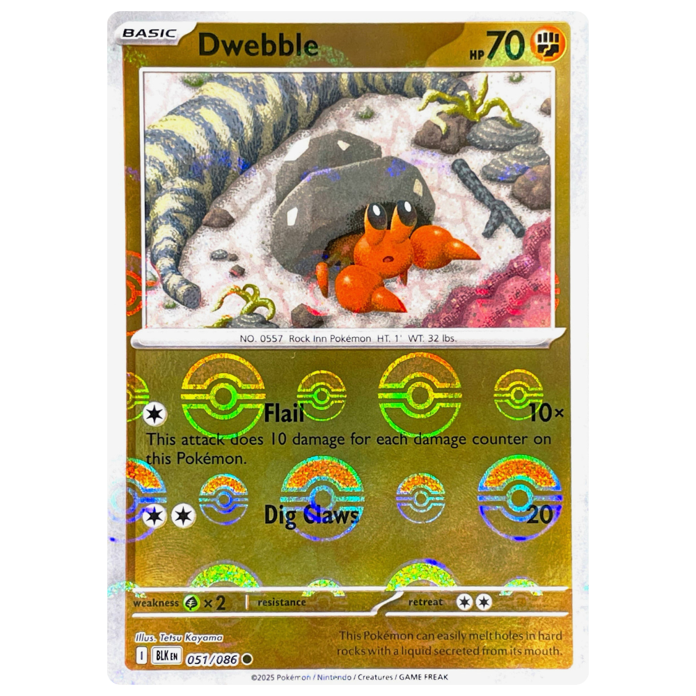 Pokemon TCG - Dwebble 051/086 - Poke Ball Reverse Holo NM/M [Black Bolt]