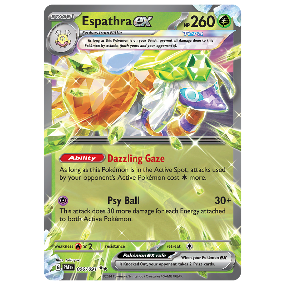 Pokemon TCG - Espathra EX 006/091 - Double Rare NM [Paldean Fates]